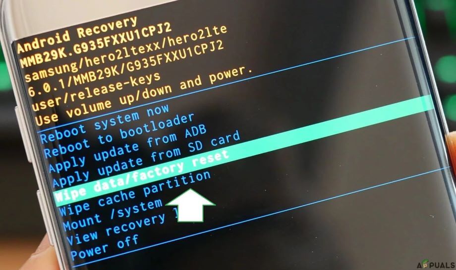 wipe data and cache 