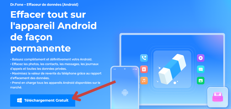 Installez le logiciel Wondershare Dr.Fone sur un ordinateur et lancez-le