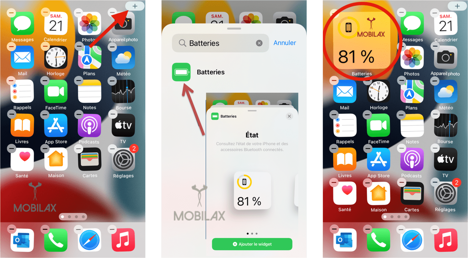 installez le widget « Batteries »