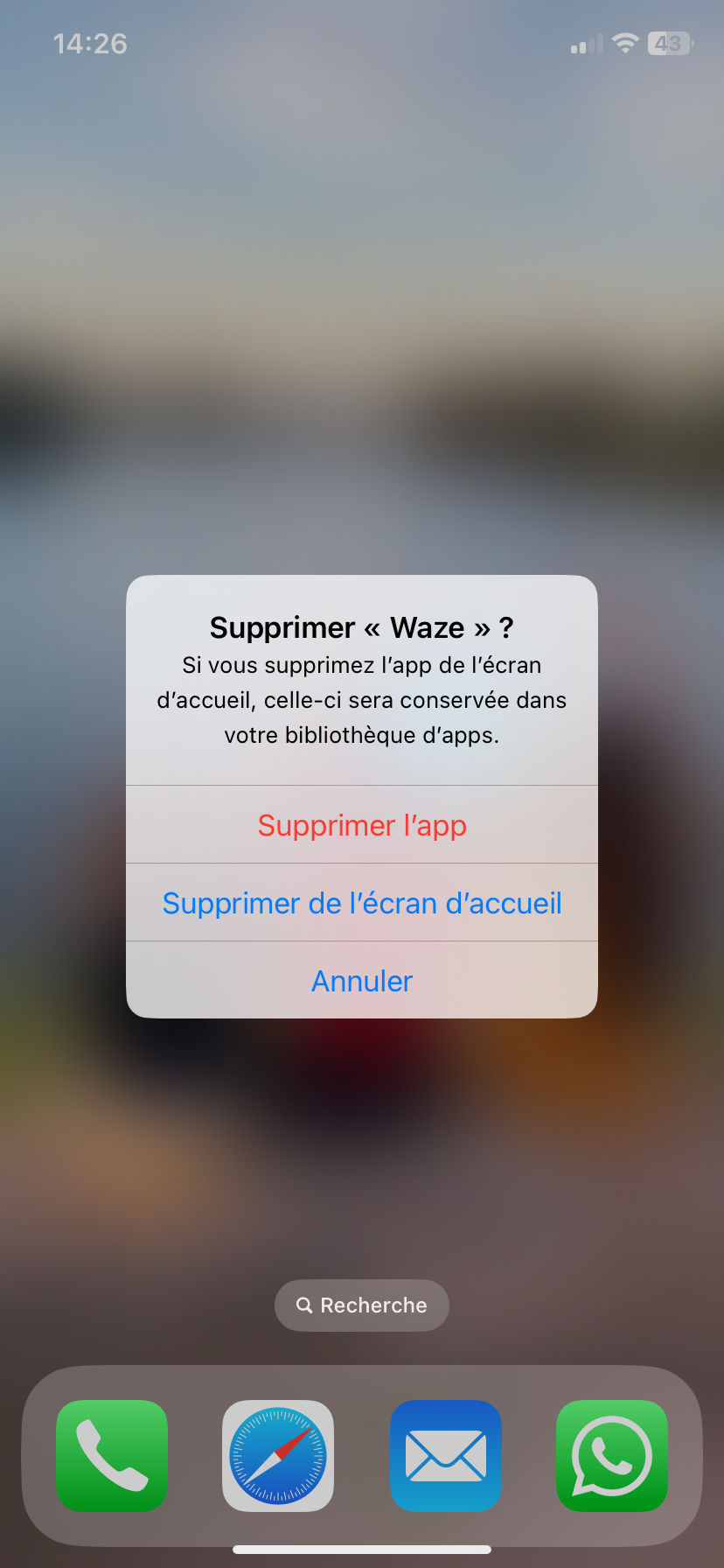 Sélectionnez ‘Supprimez et appuyez sur « Oui ».