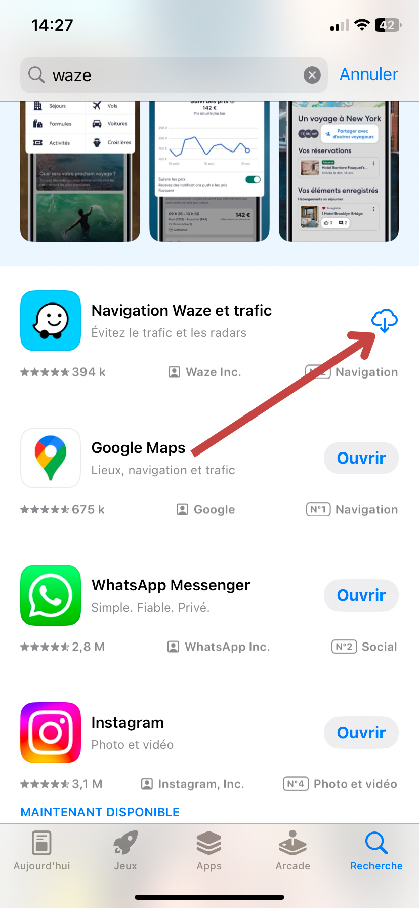 - Rendez-vous ensuite sur Google Play ou sur App Store pour installer à nouveau l’application GPS Waze.