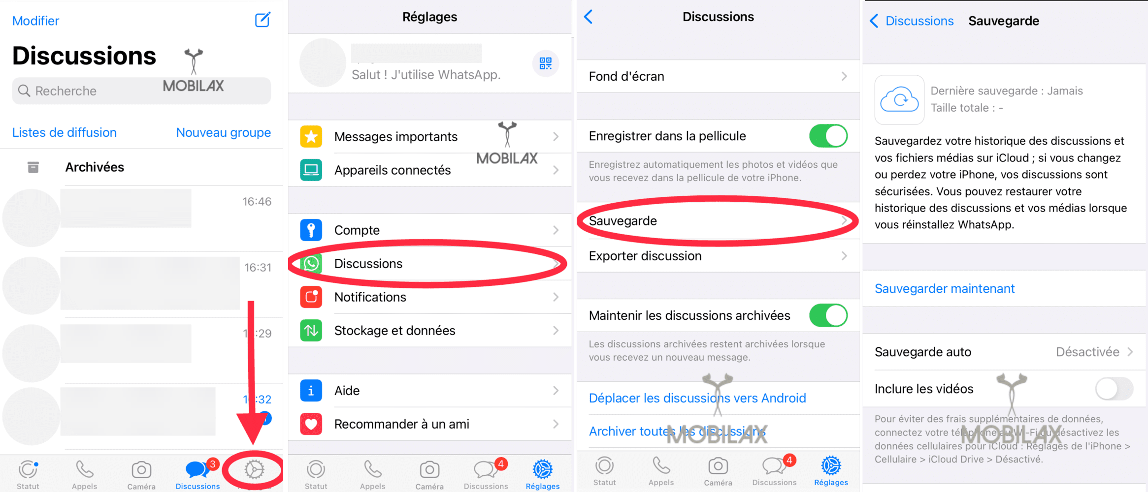 Restaurer les données WhatsApp via la sauvegarde automatique