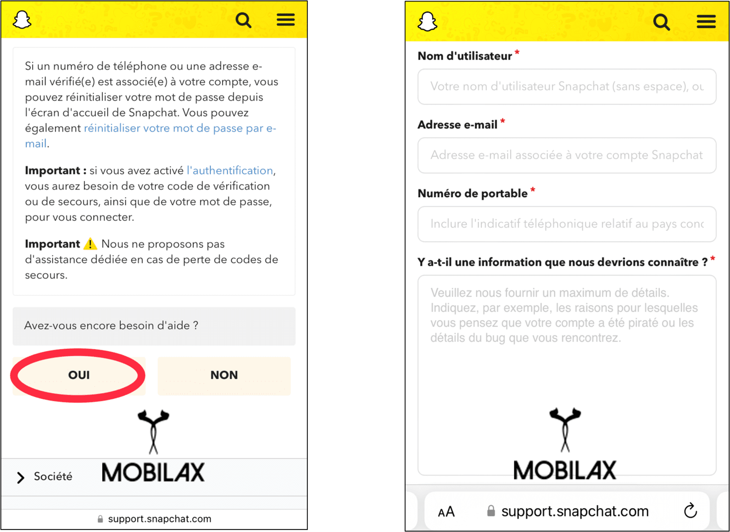 comment réactiver un compte snap bloqué, désactivé ou supprimé