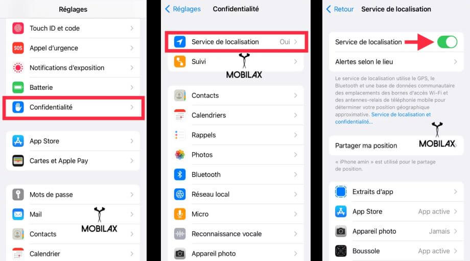 service de localisation