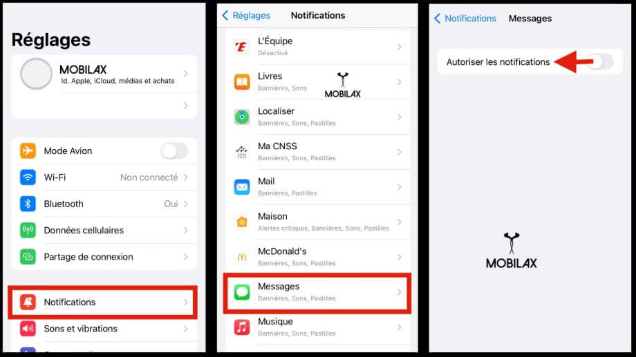 desactiver l'option autoriser les notifactions