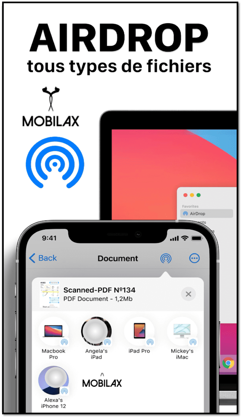 recevoir et envoyer des fichiers en illimité avec Airdrop