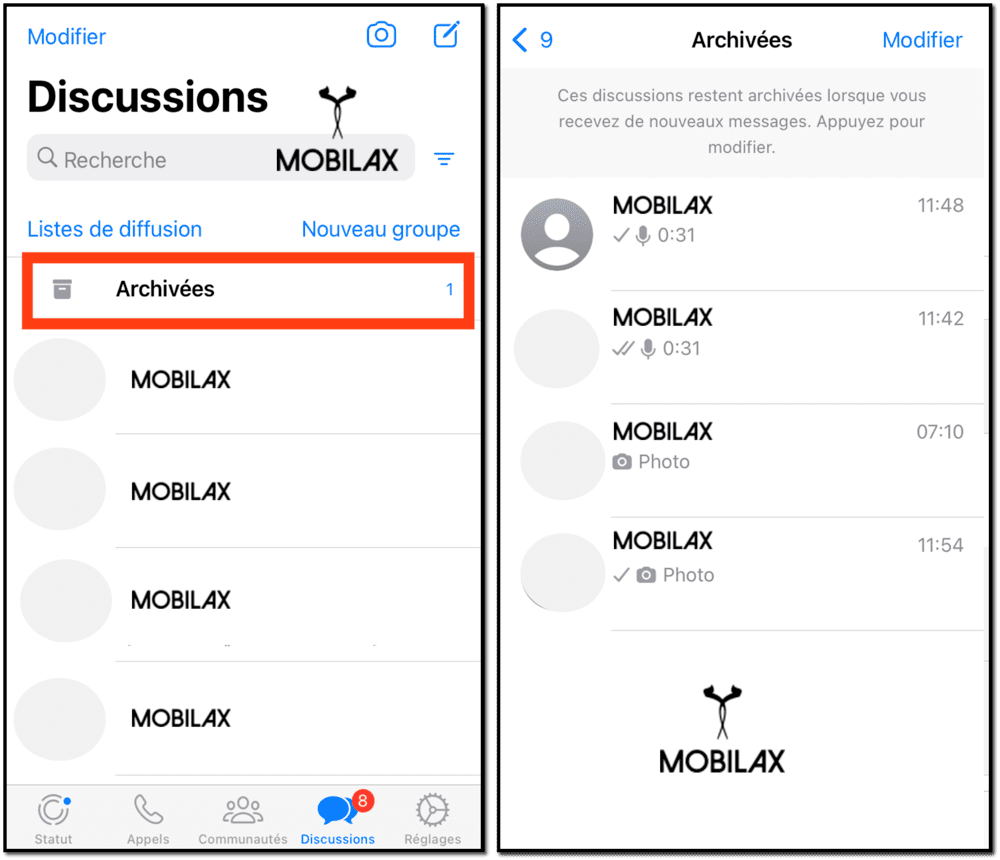 Archiver Whatsapp (messages envoyés et reçus)