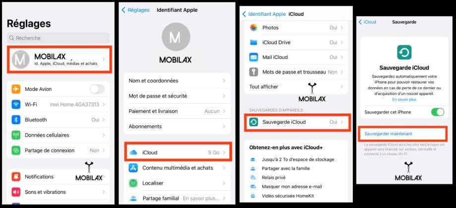 sauvegarde de votre iPhone ou iPad via iCloud Drive