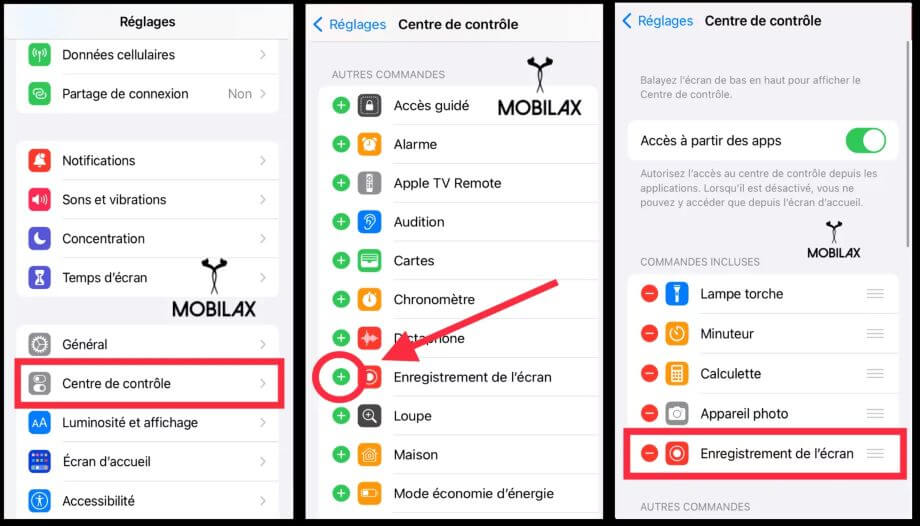 enregistrement de l'ecran