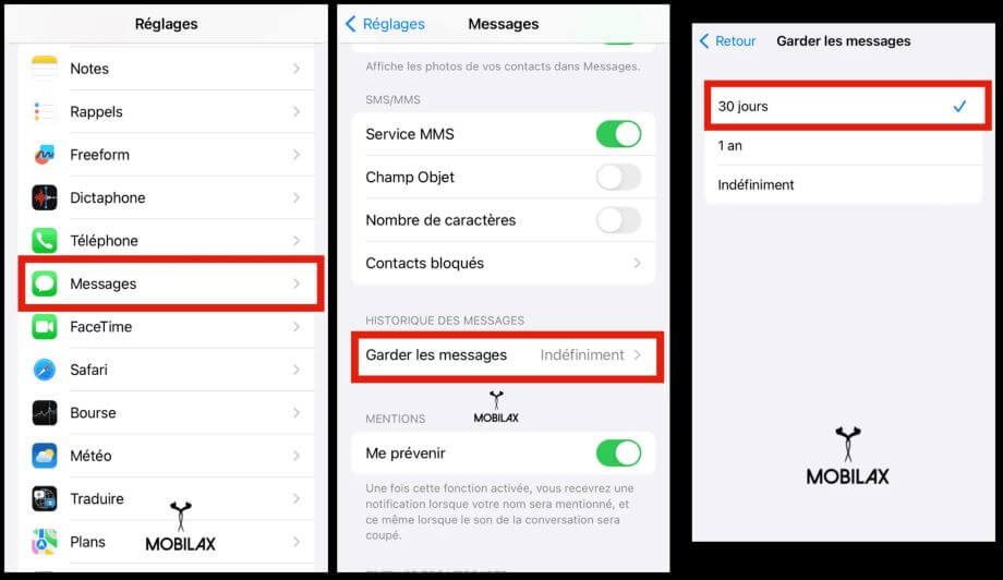 garder les messages