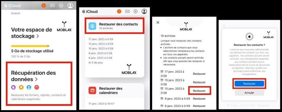 sauvegarder les contacts de votre smartphone Apple via iCloud
