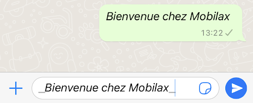 Écrire un message WhatsApp en italique