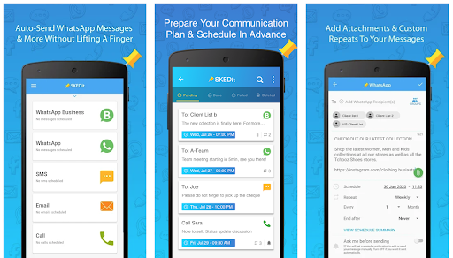 envoyer un message Whatsapp en différé depuis son téléphone Android via une application tierce
