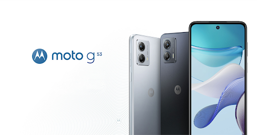 Motorola Moto G53 5G - bleu encre, gris argenté et rose pâle