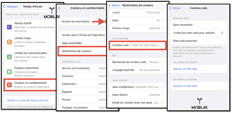 Restrictions de contenu