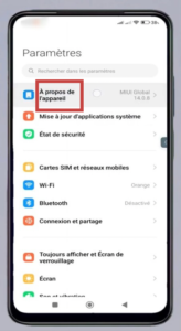 puis « A propos du téléphone »