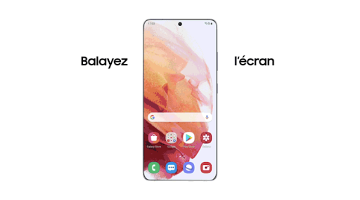 balayez l’écran Samsung de gauche à droite