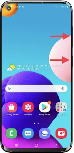 capture d’écran sur Samsung S22 via les boutons