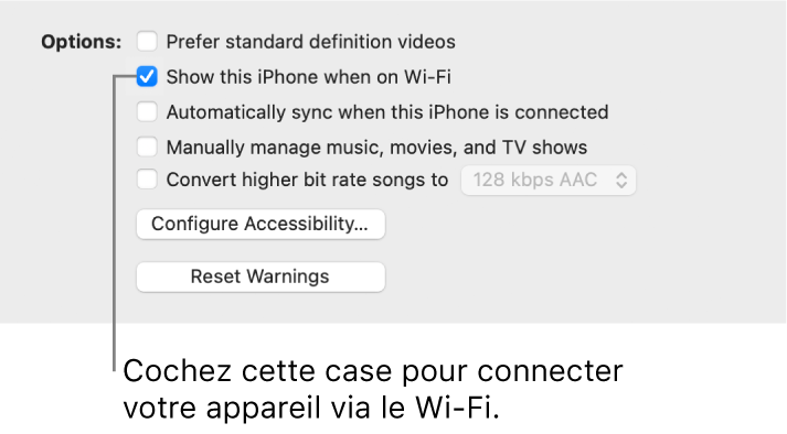  Afficher cet appareil lorsqu’il est en Wifi