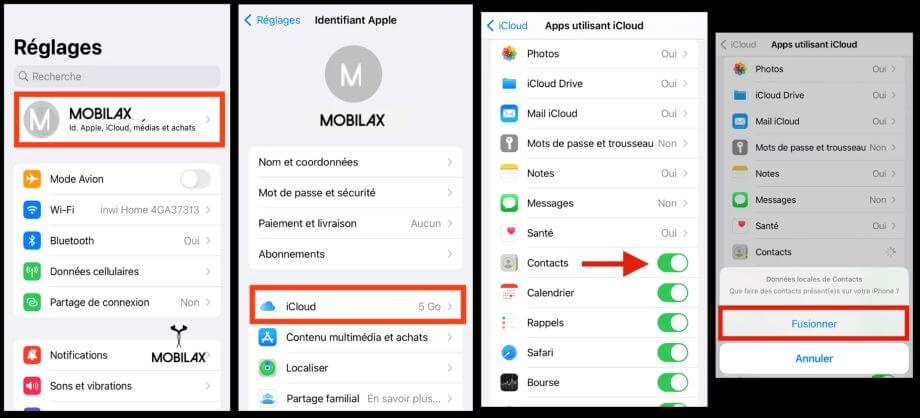 sauvegarder les contacts de votre smartphone Apple via iCloud