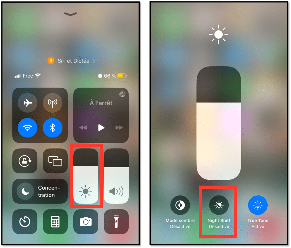 iPhone activer ou désactiver Night Shift