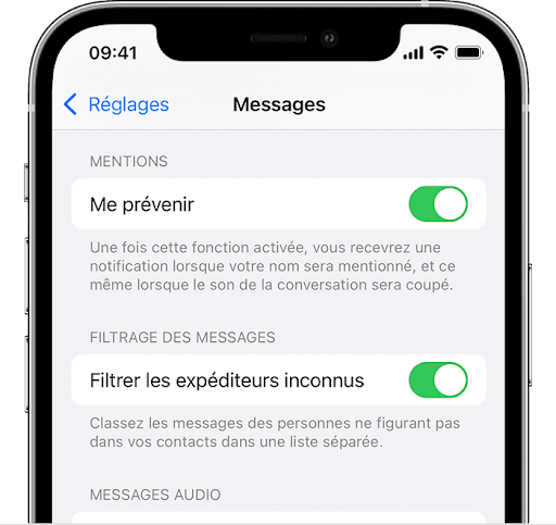 filtrer les messages d’un expéditeur inconnu