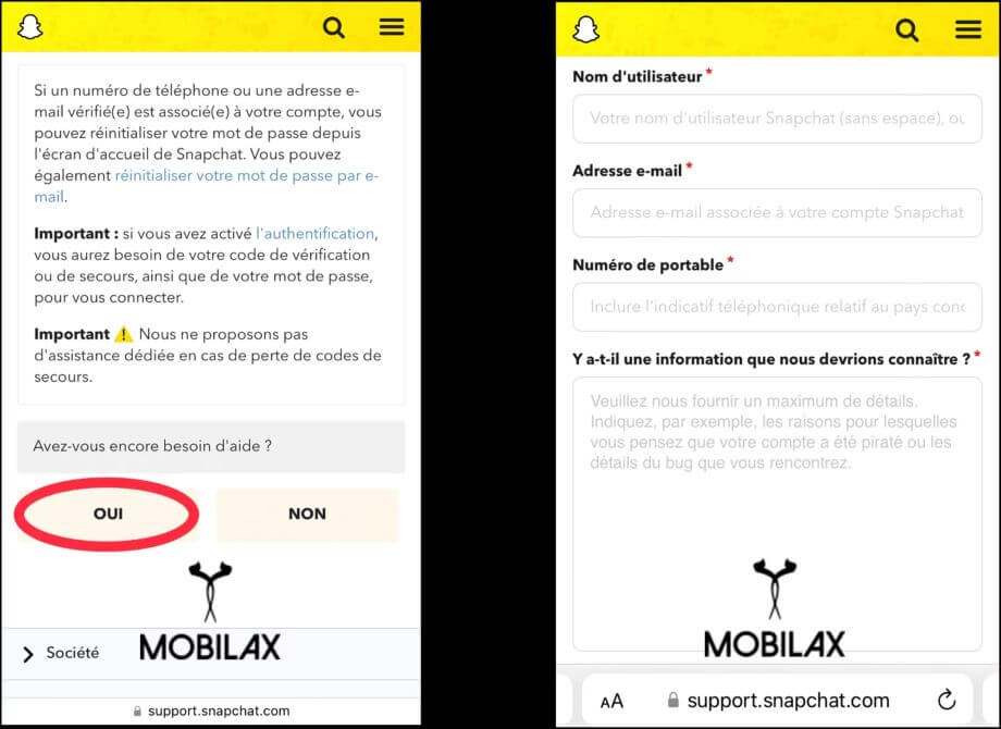 comment réactiver un compte snap bloqué, désactivé ou supprimé