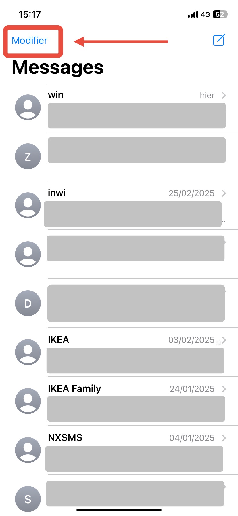 Sélectionnez le message à supprimer, mais sachez qu’il n’est pas envoyé dans une corbeille visible.
Cliquez sur Modifier et Suppressions récentes.