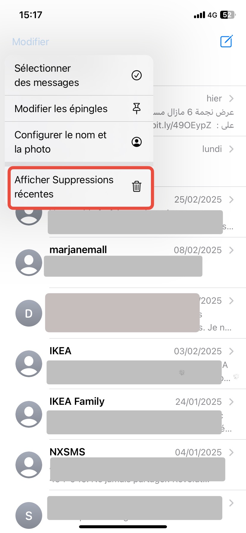Optez ensuite pour Tout supprimer ou Tout récupérer.